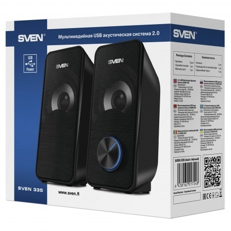 Колонки SVEN 335 чёрные 2x3W USB - фото 7