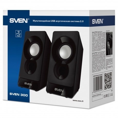 Колонки SVEN 300 чёрные 2x3W USB - фото 6