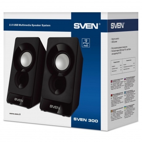Колонки SVEN 300 чёрные 2x3W USB - фото 7