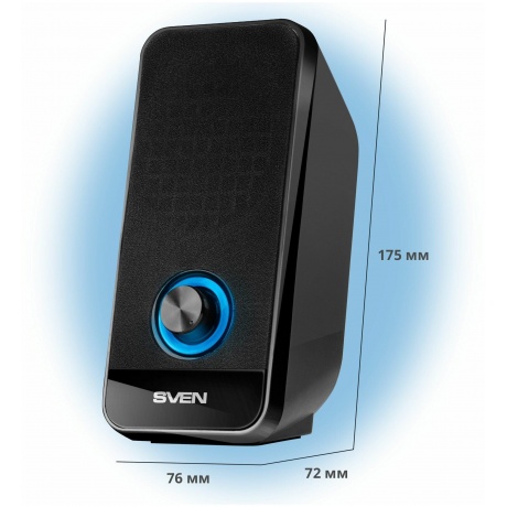 Колонки SVEN 320 чёрные 2x3W USB - фото 8