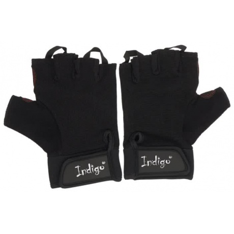 Перчатки для фитнеса INDIGO аналог н/к, спандекс, неопрен, SB-16-1575, Черный, S - фото 1