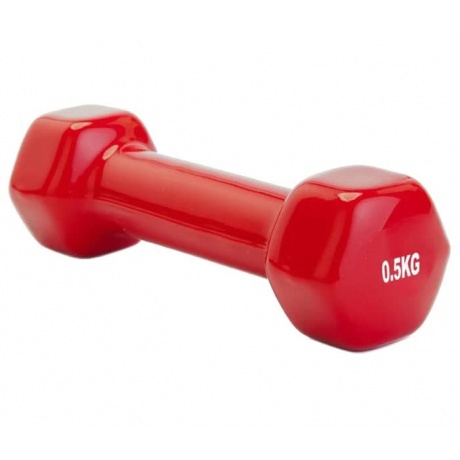 Гантель обрезиненная 0,5 кг, красная (rubber covered barbell  0.5 kg red) - фото 1