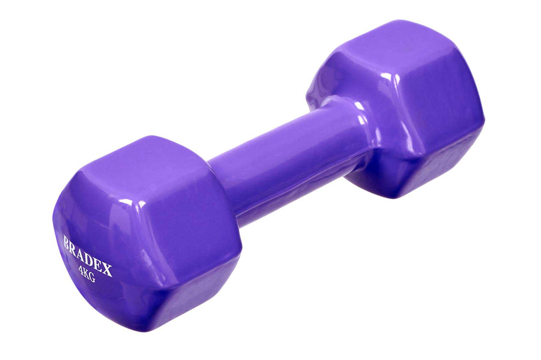 Гантель Bradex обрезиненная, фиолетовая 4 кг