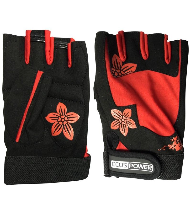 Перчатки для фитнеса 5106-RL, цвет: черный+красный, размер: L
