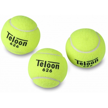 Мяч для большого тенниса TELOON (3 шт в тубе) тренировочный Супер 626Т Р3 Желтый - фото 2