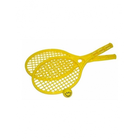 Бадминтон пластиковый Пляжный 2 ракетки +1 мячик У712 Желтый - фото 1