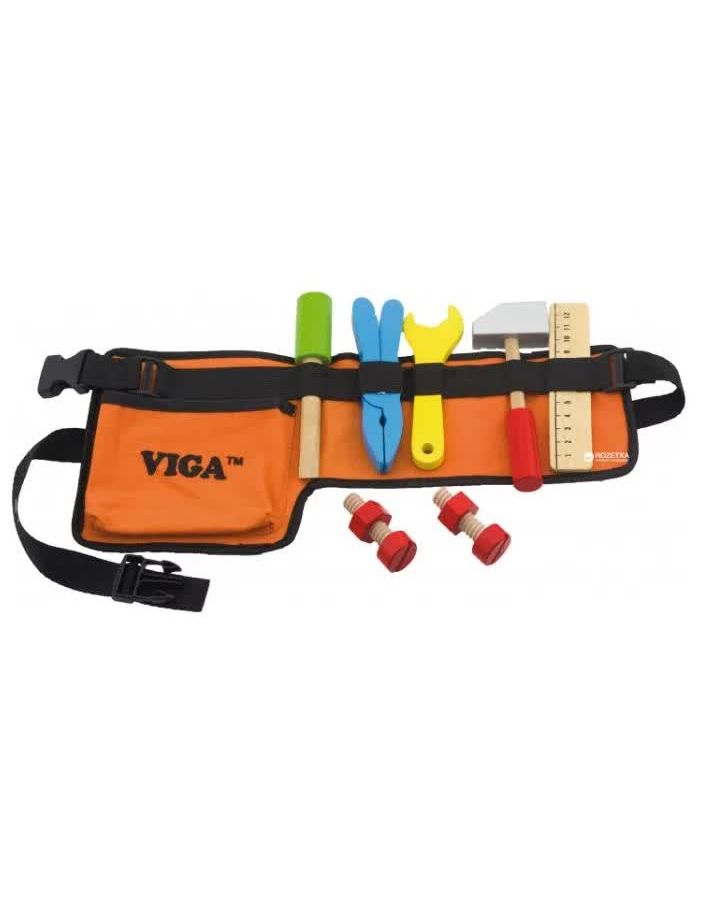 Пояс с инструментами в коробке в н-ре молоток,плоскогубцы,отвертка,ключ,линейка,2винта,2гай VIGA VG50532