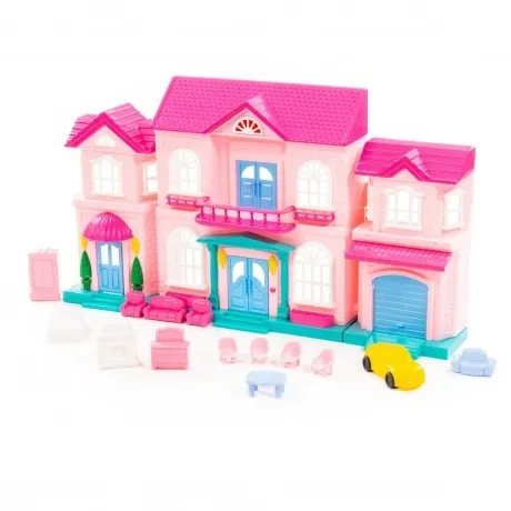 Кукольный домик "София" с набором мебели и автомобилем 14 элемен...