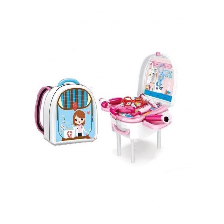 Набор Доктора в пластмассовом рюкзаке (рюкзак-стол,8 инструменто...