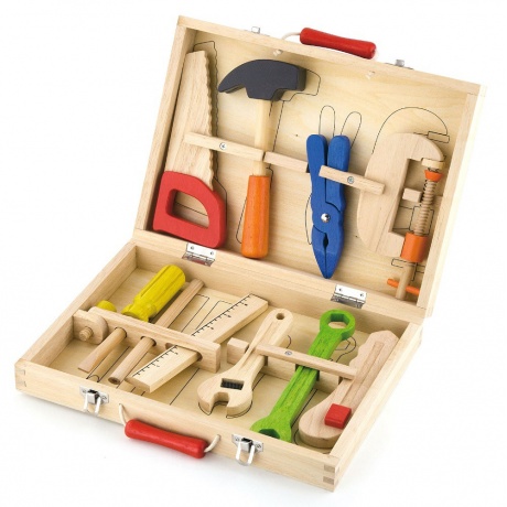 Набор игрушечных строительных инструментов(10эл.)в чемодане 50387 - фото 1