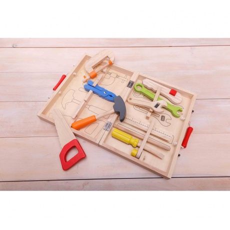 Набор игрушечных строительных инструментов(10эл.)в чемодане 50387 - фото 3