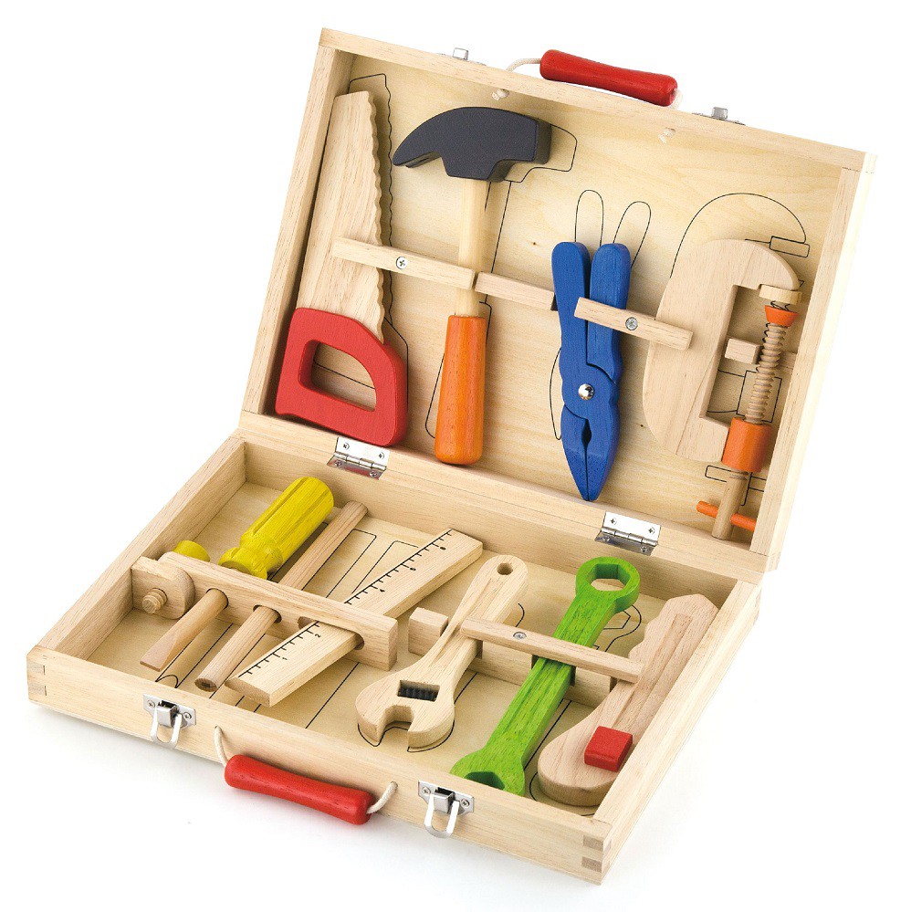 Набор игрушечных строительных инструментов(10эл.)в чемодане 50387 viga набор инструментов 50387