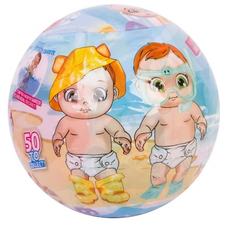 Набор Гратвест Беби-сюрприз 12 шт. кукол в шаре с аксессуарами, серия пляж - фото 3