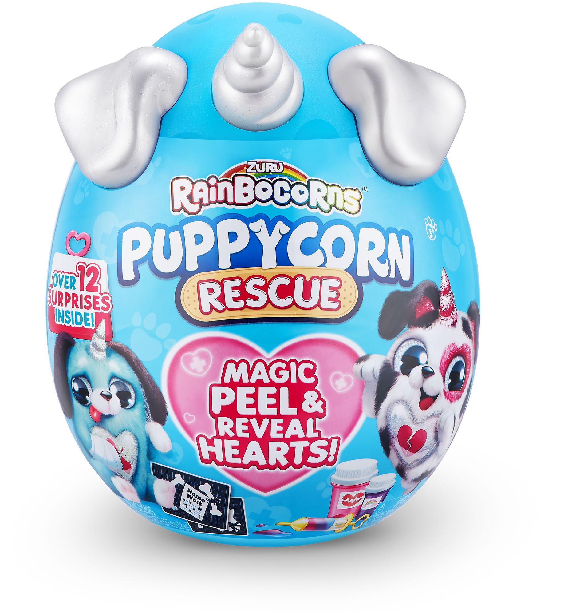 цена Игровой набор Zuru Rainbocorns сюрприз в яйце Puppycorn Rescue (плюш щенок, мини питомец в яйце, наклейки, слайм, аксессуары доктора)