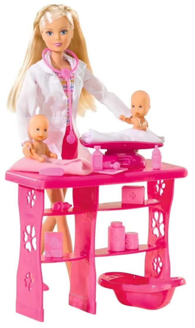Кукла Штеффи  Детский доктор (Кукла Штеффи + 2 малыша+ 12 мед. предметов) 5732608 - фото 1