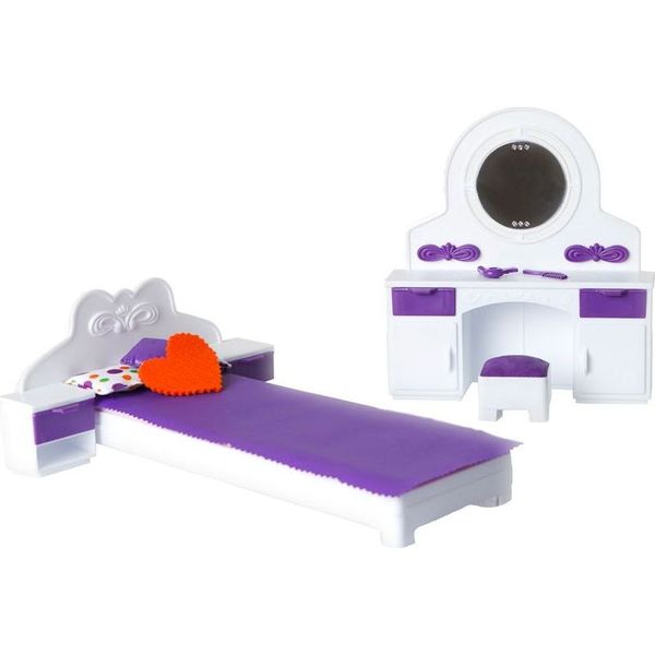 Мебель для кукольного домика Огонек Спальня С-1331 комплект сборной кукольной мебели кухня и спальня