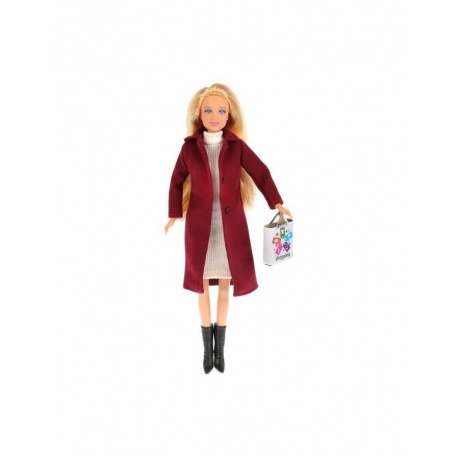 Кукла Модница в осеннем пальто с сумочкой в коробке 8419 - фото 2