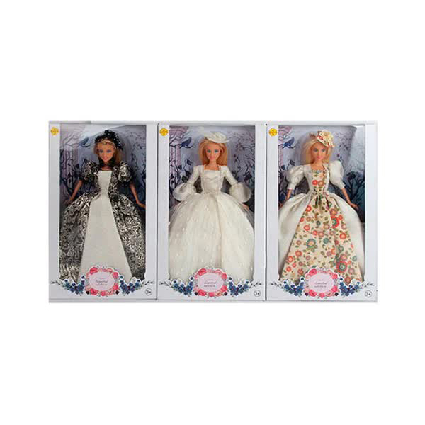 Кукла в нарядном платье и шляпке в коробке,28 см 8402 - фото 1