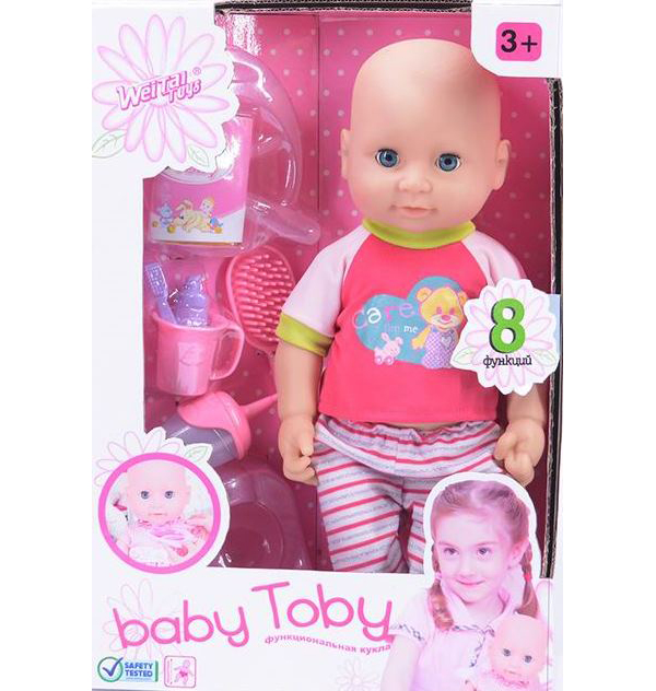 Пупс (37см) Baby Toby с аксессуарами 8 функций в коробке пьет,кушает,разговаривает,ходит на горшок,глаза закрываются 319010-4 - фото 1