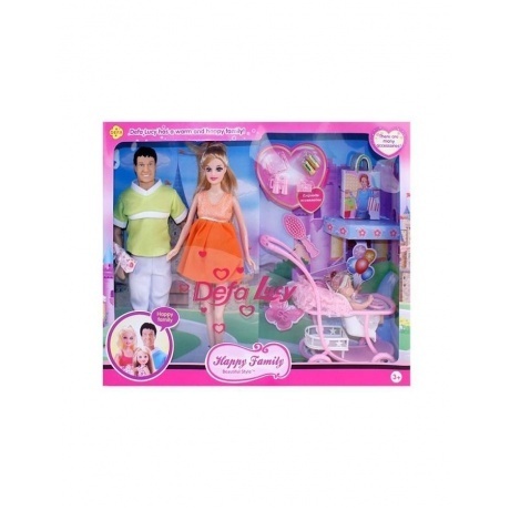 

Набор"Семья"(куклы с аксесс,с коляской)в коробке,29 см