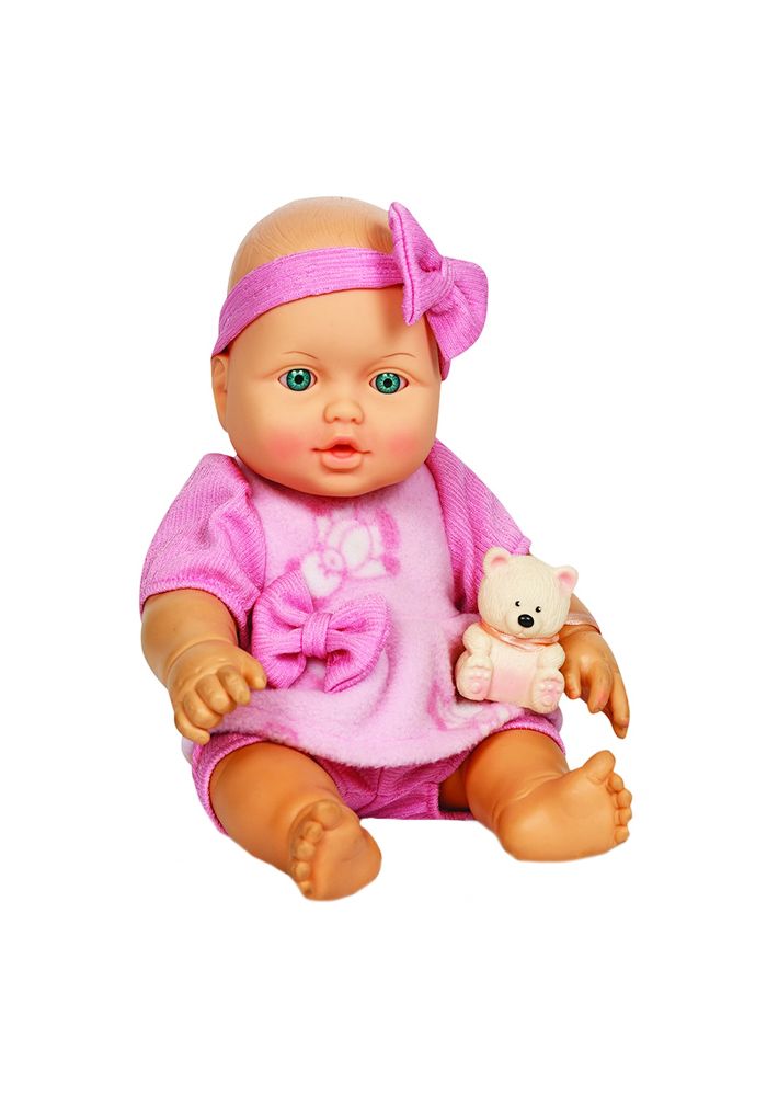 Малышка Весна с мишуткой кукла пластмассовая 30 см В200/С200 - фото 1