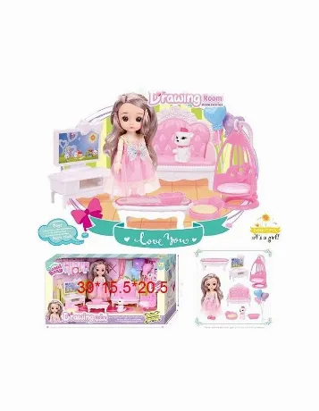 Кукла (16см) с питомцем и аксессуарами (7 предм) в коробке K0089