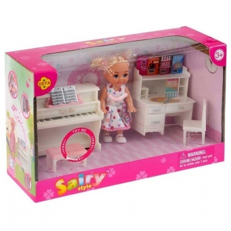 Кукла (11см) Маленькая пионистка (звук) в коробке 8414 - фото 4