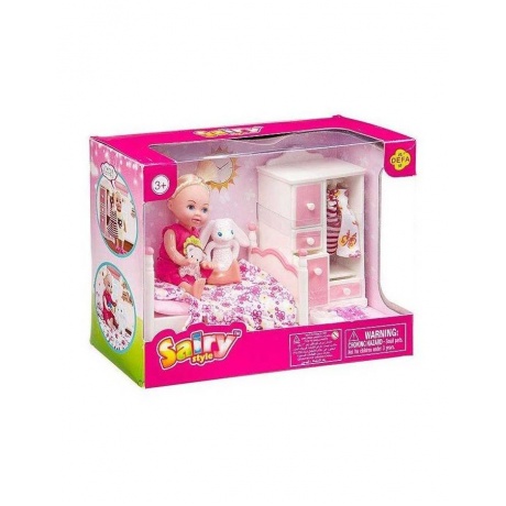 Кукла (11см) с набором мебели Детская комната в коробке 8392 - фото 1