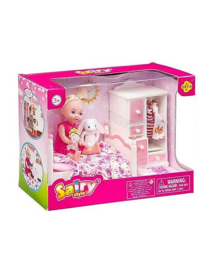 Кукла (11см) с набором мебели Детская комната в коробке 8392