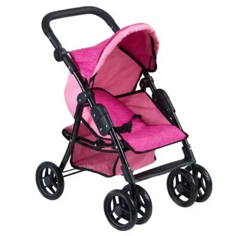 Коляска прогулочная для кукол цикламеновый меланж с розовой 9352...