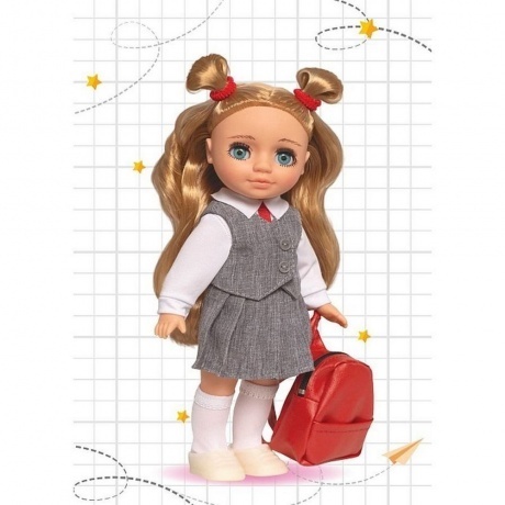 Ася первоклассница в сером.26см Кукла пластмассовая - фото 3