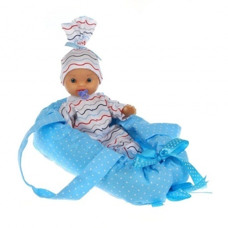 Пупс "Гриша" 22 см в переноске - фото 2