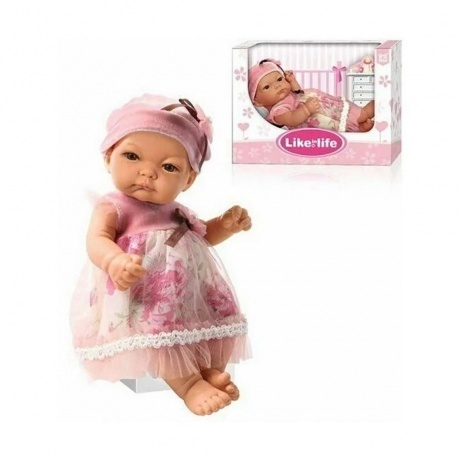 Кукла.Пупс 25 см в пудрово-розовом костюме с пионами в короб объ...