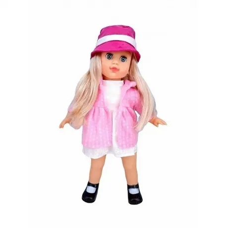 Кукла в розовой шляпке на батарейках (4 звука) в коробке туфли н...