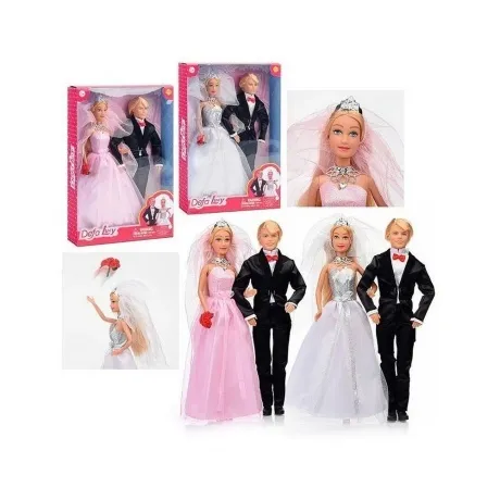 Набор кукол "Свадьба" 29 см и 30 см, букет, 2 вида в коробке роз...