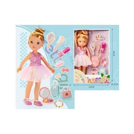 Кукла (32см) Pretty с аксессуарами(10 предметов) в коробке брасл...