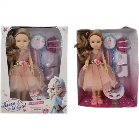 Кукла (32см) FASHION с аксессуарами(14 предметов) в коробке сапо...