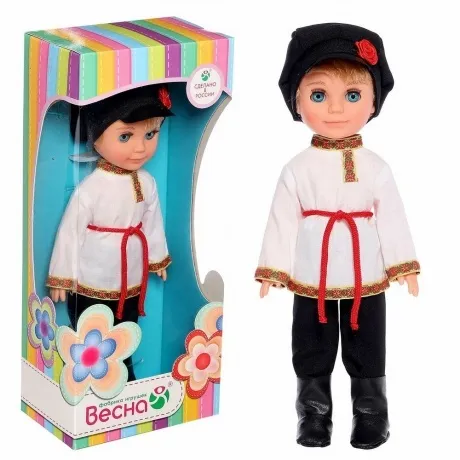Мальчик в русском костюме Весна кукла 30 см пластмассовая