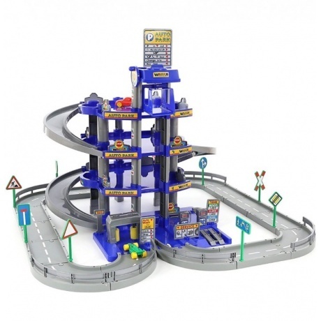 Паркинг Полесье с дорогой и автомобилями синий - фото 2