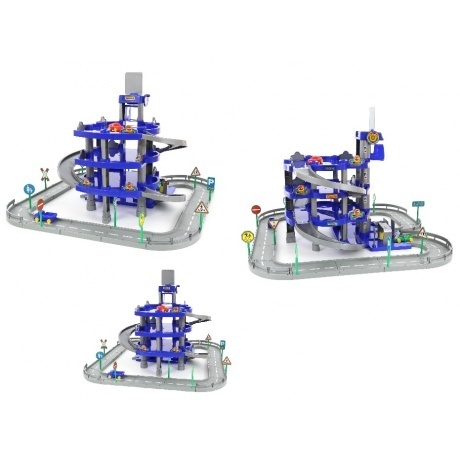 Паркинг Полесье с дорогой и автомобилями синий - фото 4