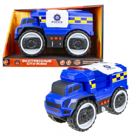 Машинка 1TOY "Экстренные службы" грузовик полиция фрикционный. - фото 1