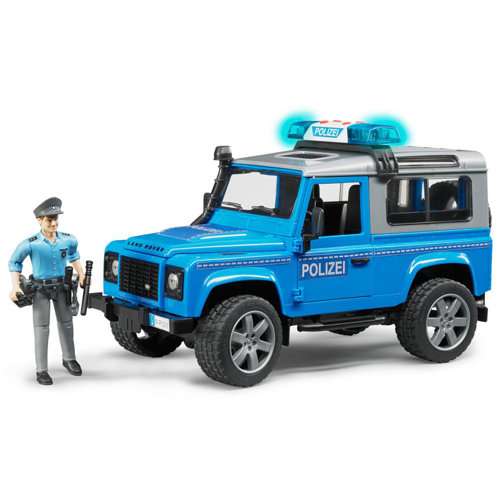 Внедорожник Полицейская с фигуркой Land Rover Defender BRUDER 02-597 - фото 1