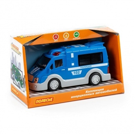 Автомобиль инерционный &quot;Полиция&quot; (свет,звук) в коробке 79664 - фото 5