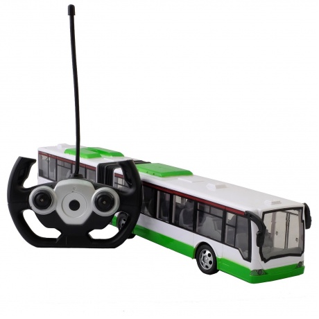 Автобус BUS-G на РУ (свет) в коробке USB зарядное устройство,регулировка колес 666-676A - фото 1