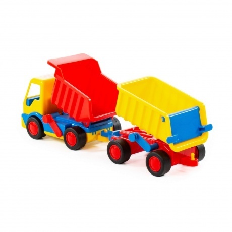 Автомобиль-самосвал "Базик" с прицепом (в сеточке) 9647 - фото 2