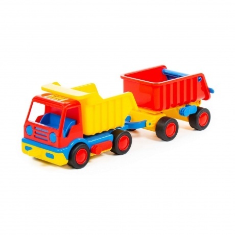 Автомобиль-самосвал "Базик" с прицепом (в сеточке) 9647 - фото 6