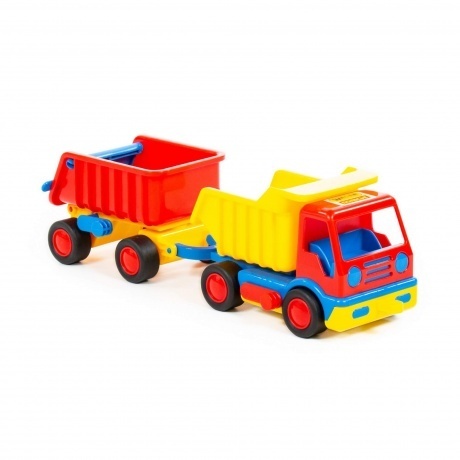 Автомобиль-самосвал "Базик" с прицепом (в сеточке) 9647 - фото 9