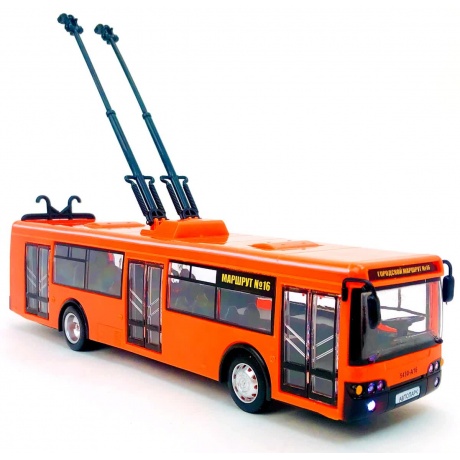 Троллейбус инерционный на батсветзвук в коробке 9690-B 1040₽
