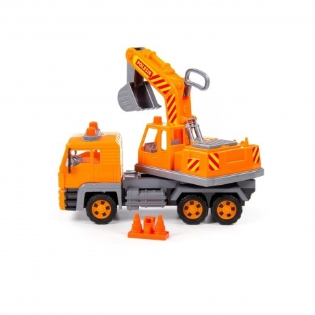 Алмаз, автомобиль-экскаватор №2 инерционный (в сеточке) - фото 2