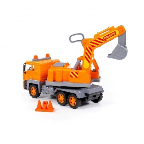 Алмаз, автомобиль-экскаватор №2 инерционный (в сеточке) - фото 3